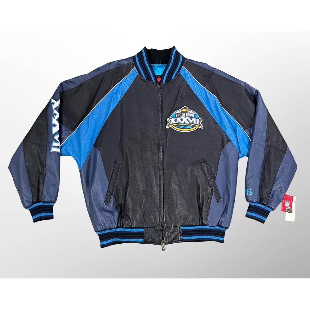 BNWT Vintage G-III NFL Super Bowl XXXVII 2003 San Diego Leather Jacket Size XL